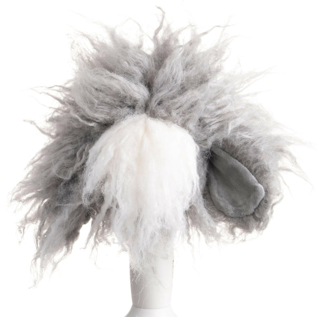 Mr. Jiang Teddy Head Hair - interchangeable fur for the Teddy grooming head, gray with a white muzzle.