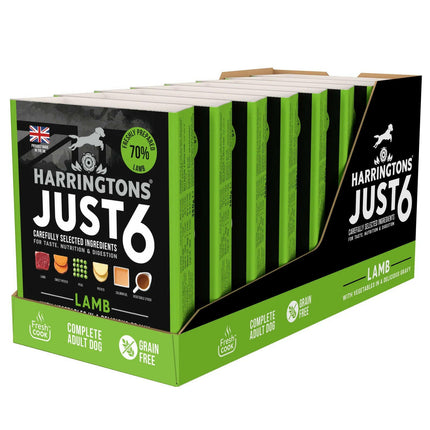 Harringtons Just 6 Adult Lamb - Grain-Free Wet Dog Food, Lamb with Vegetables - PROMOTION due to best before date 28.