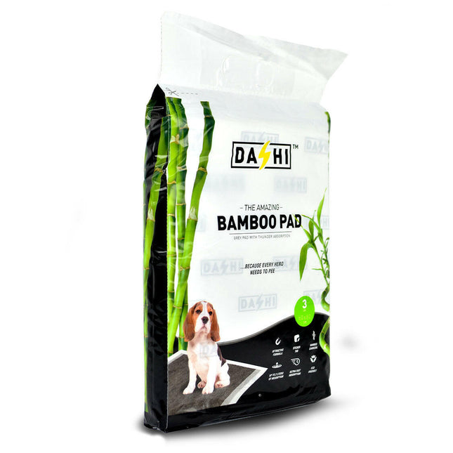 Dashi Bamboo Pad - antibacterial hygiene pads with activated charcoal for dogs - 3 pieces.