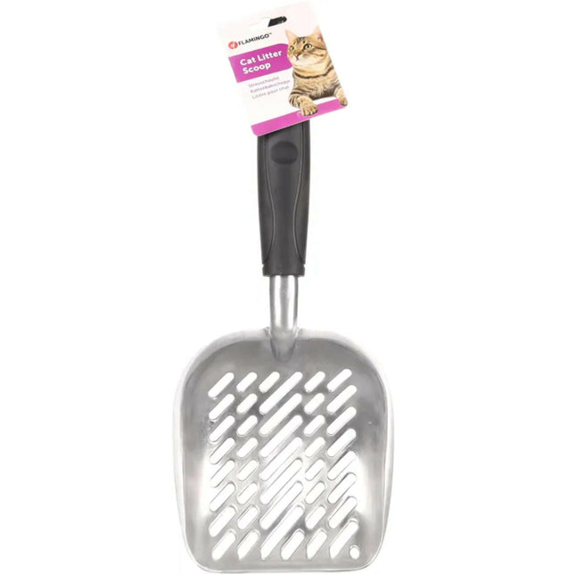 Flamingo Cat Litter Scoop Zora - metal litter scoop for the litter box.