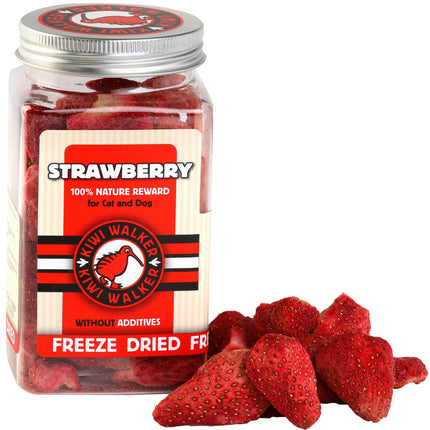 Kiwi Walker Snacks Strawberry - 100% strawberries, freeze-dried, natural treats for dogs and cats.