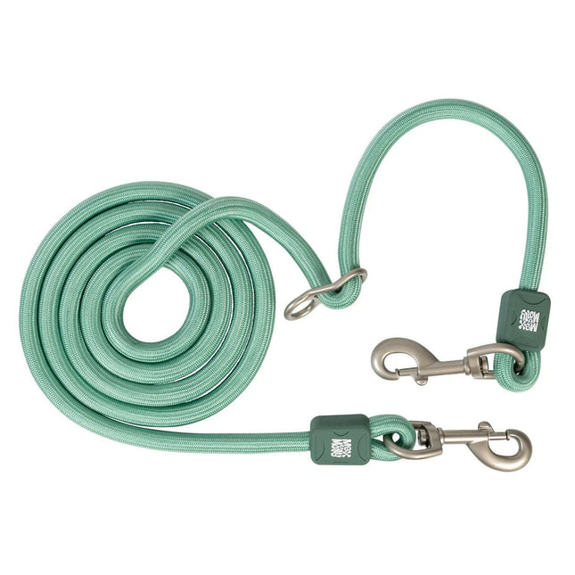 Max&Molly Rope Leash Matrix 2.0 200cm Jade - detachable rope leash for dogs, mint green.