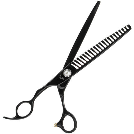 Geib Black Pearl Lefty Scissors Set - professional scissors and thinning shears set (21 teeth) made of Japanese cobalt steel, 3 pieces.