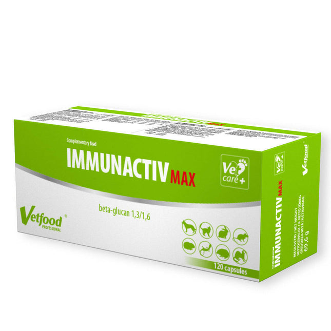 Vetfood Immunactiv Max 120 capsules - supplement supporting immunity in animals.