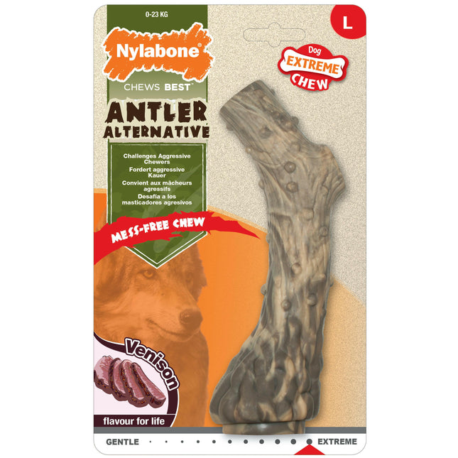 Nylabone Extreme Venison Antler Chew - dog chew, artificial antler with a game meat scent.