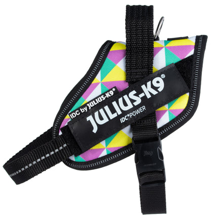 Julius - K9 IDC Powerharness Retro - dog harness with reflectors, in colorful triangles