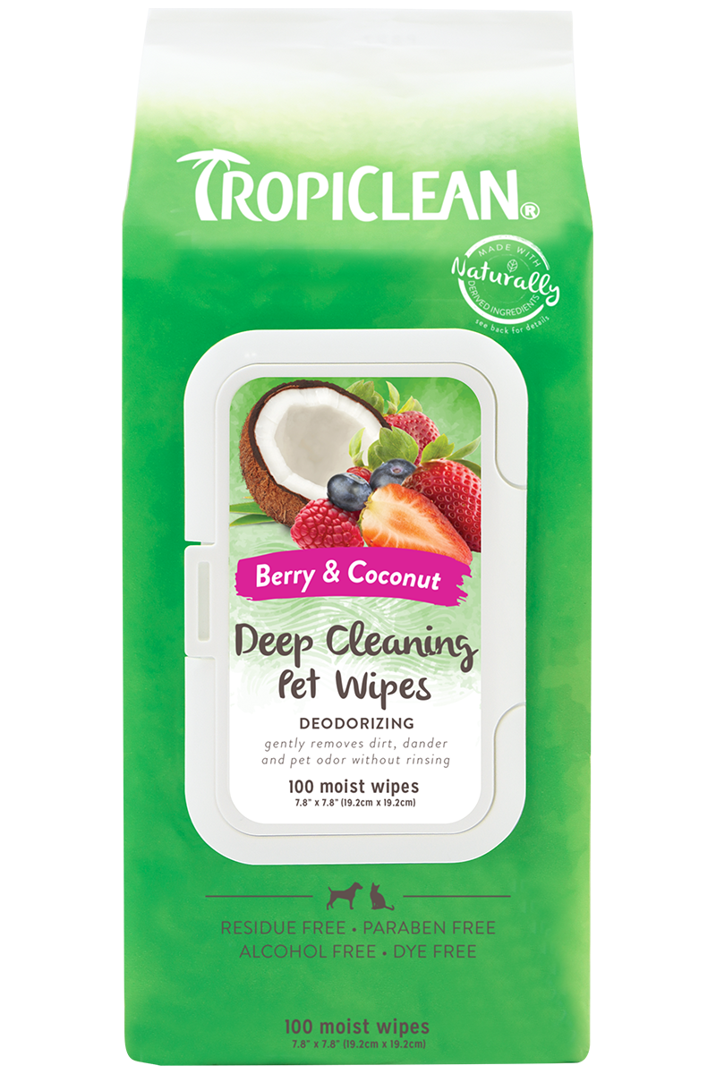 Tropiclean Deep Cleaning Pet Wipes Berry Coconut 100 pcs
