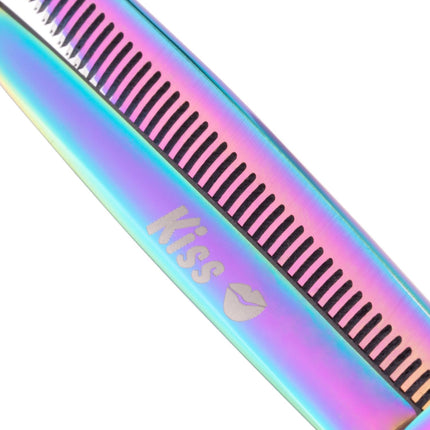 Geib Gold Rainbow Kiss Thinning - high-quality single-sided thinning shears with a rainbow finish, 42 teeth