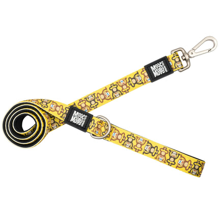 Max&Molly Short Leash Monkey Maniac - colorful urban leash for dogs, monkey pattern, 120cm.