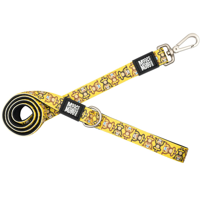Max&Molly Short Leash Monkey Maniac - colorful urban leash for dogs, monkey pattern, 120cm.