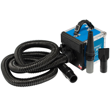 Chris Christensen Kool Pup Aluminum Dryer 1000W - quiet, lightweight, and portable table dryer with adjustable airflow, aluminum housing - blue.