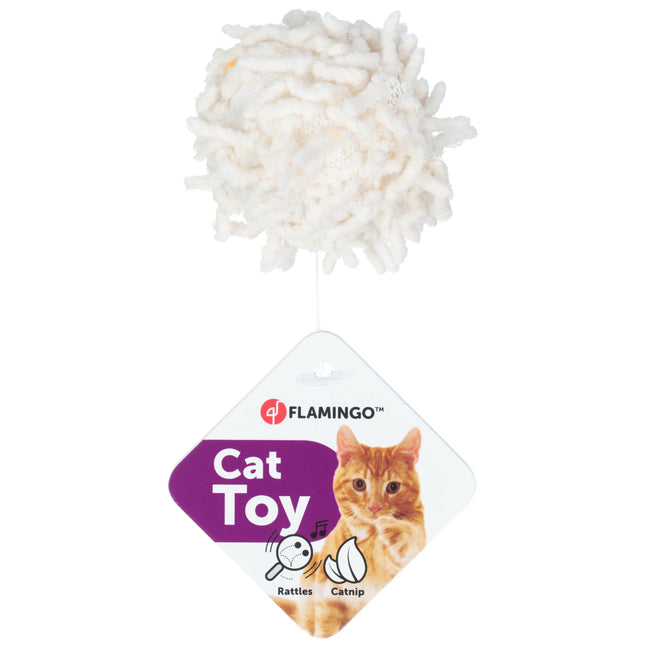 Flamingo Cat Dax Ball - quiet ball for cats, mop with a rattle and catnip.
