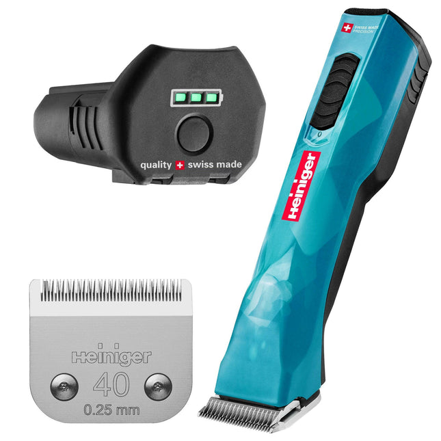 Heiniger Opal 2 - Speed Brushless Clipper - professional, two-speed cordless clipper with blade (0.25mm) and case - rechargeable battery.