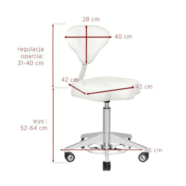 Azzurro 156 - F - Ergonomic Grooming Chair, Height Adjustment with Foot Pedal.