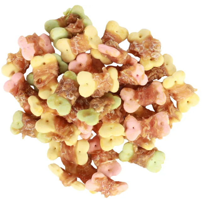 Flamingo Hapki Chicken Biscuits Wrap - colorful chicken cookies for dogs.