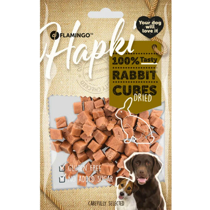 Flamingo Hapki Rabbit Cubes 85g - dog treats in the shape of cubes, made from dried rabbit.