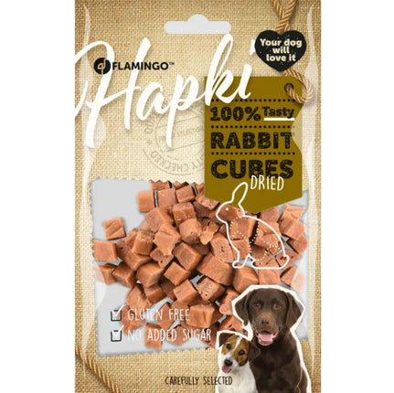 Flamingo Hapki Rabbit Cubes 85g - dog treats in the shape of cubes, made from dried rabbit.