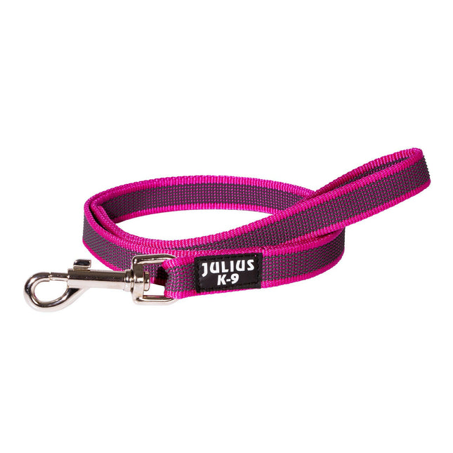 Julius K9 Color & Gray Supergrip Leash With Handle Pink - training leash with handle, pink, non-slip.