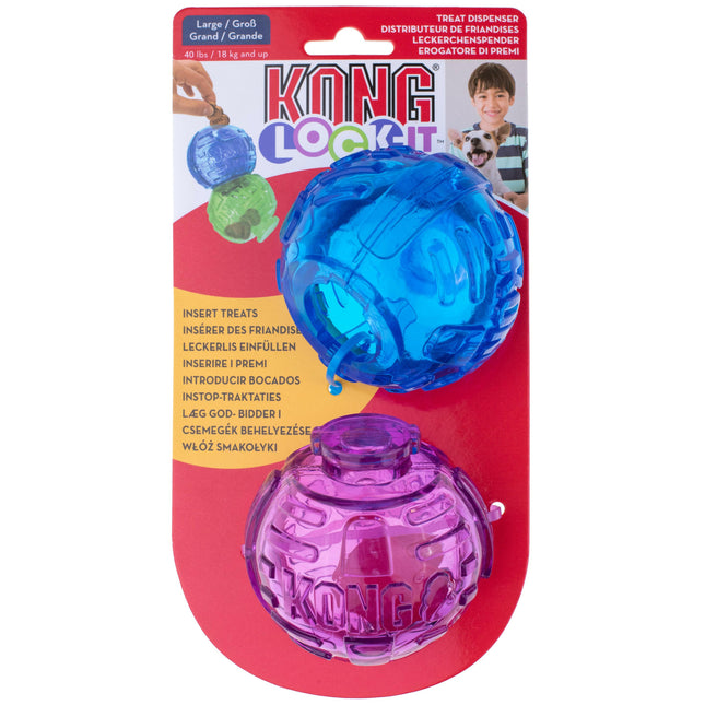 KONG Lock - It L 8cm - modular treat toy for dogs, 2pcs.