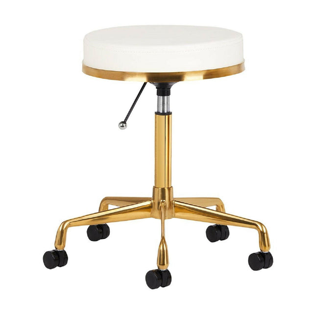 Activ H4 - gold grooming stool with height adjustment, white.