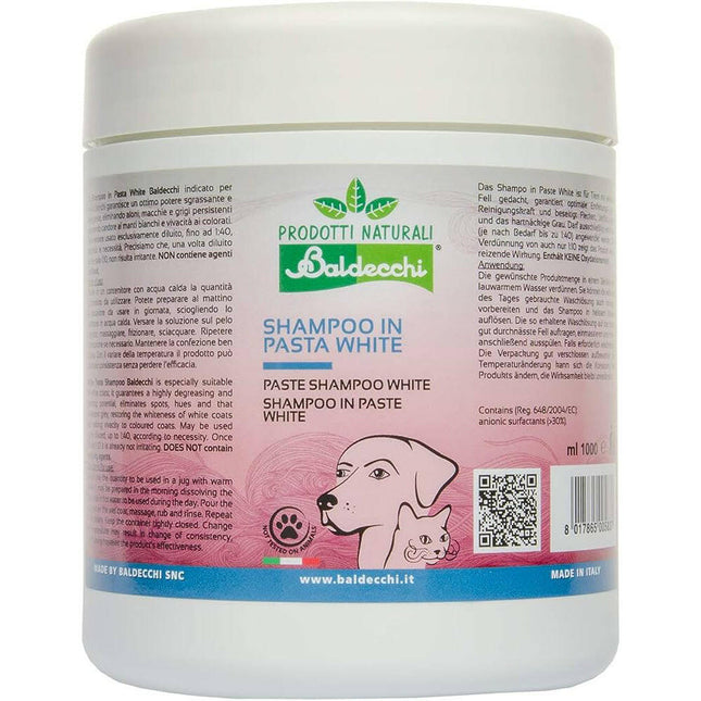 Baldecchi Paste Shampoo - very efficient, concentrated paste shampoo for dogs with light-colored coats.