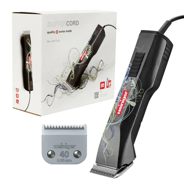 Heiniger Saphir Cord Vet - professional corded pet grooming clipper with a blade (0.25mm).