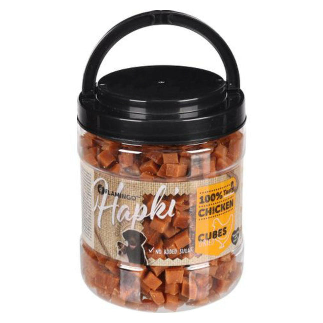 Flamingo Hapki Chicken Cubes - dog treats in cube shape, made from dried chicken.