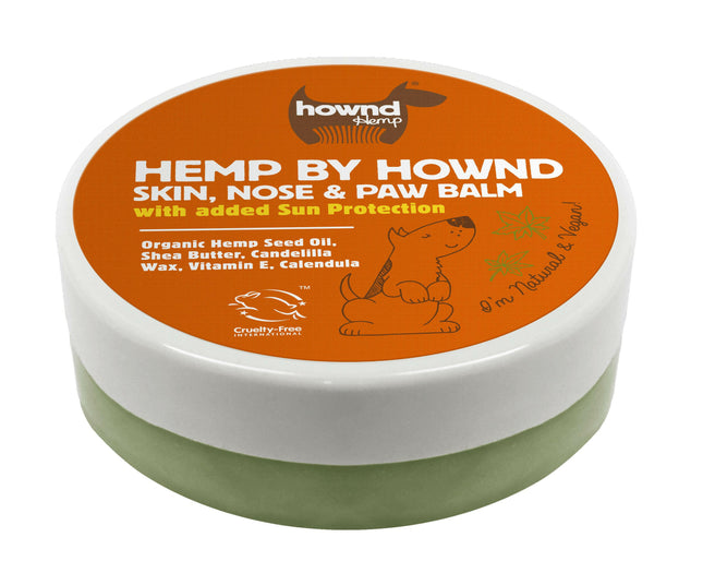 Hemp by Hownd Skin, Nose & Paw Balm - year-round balm for skin, nose, and paws with SPF8 sunscreen filter.