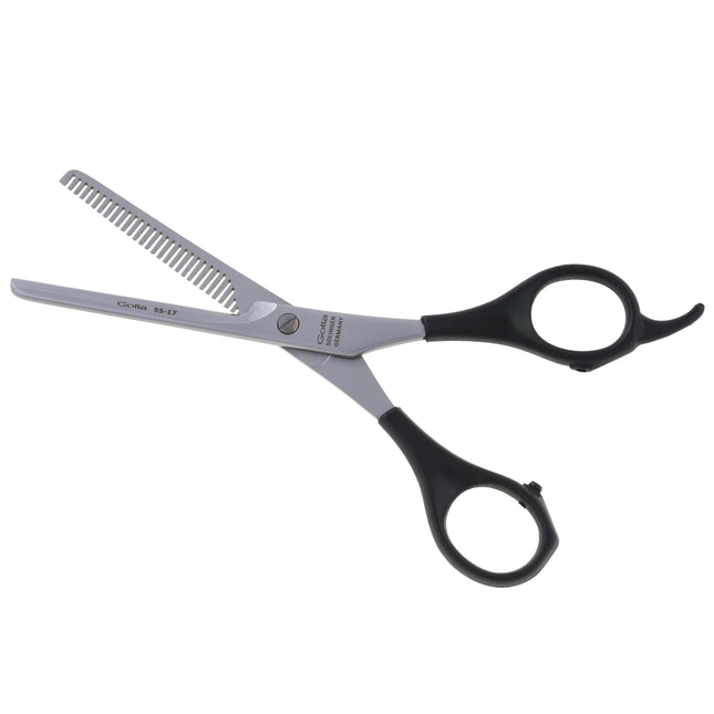 Gotta Solingen Eco Thinning Shears with Plastic Handle and Hook, Single-Sided, 30 Teeth.