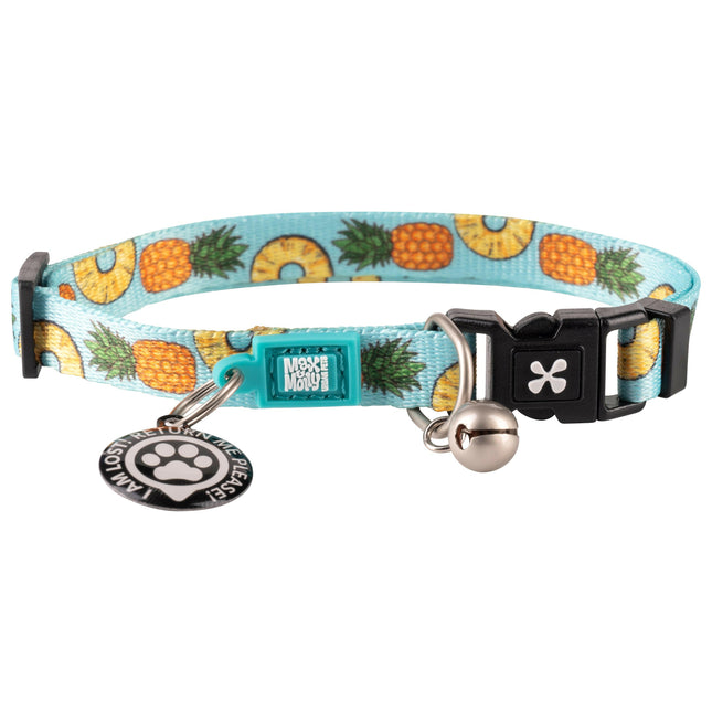 Max&Molly GOTCHA! Smart ID Cat Collar Sweet Pineapple - colorful collar for cats with a smart Tag pendant.