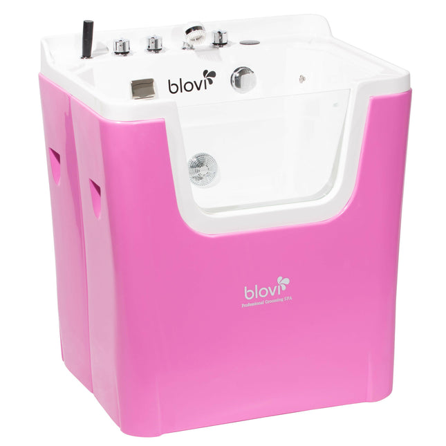 Blovi Professional Grooming SPA - ozone bath with Milky SPA Micro Bubble technology and hydromassage, pink - white.