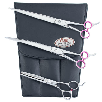 Geib Gator Scissors Set - professional scissors and thinning shears set (30 teeth) made of Japanese stainless steel, 3 pieces.