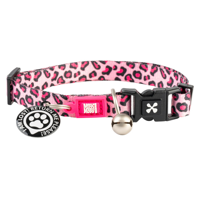 Max&Molly GOTCHA! Smart ID Cat Collar Leopard - colorful collar for cats with a smart tag pendant.