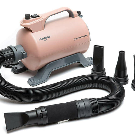 Shernbao Super Cyclone 2600W - single motor table dryer, smooth airflow adjustment, two-stage temperature control, 95 l/s, apricot.