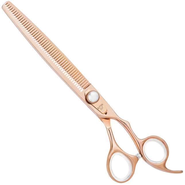 Geib Gold Pearl Blender 8.0 - single-sided thinning shears, 50 teeth, in an elegant gold color.