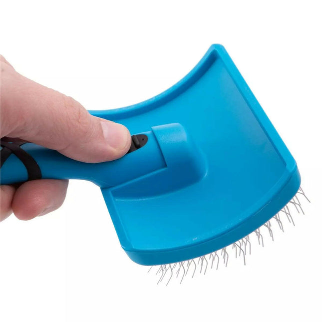 Groom Professional Slicker Firm - contoured poodle brush with long pins, medium-firm.
