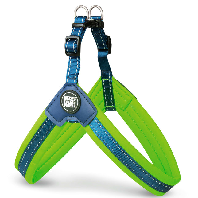 Max&Molly Q - Fit Harness Lime Green - step-in harness for dogs, lightweight and adjustable.