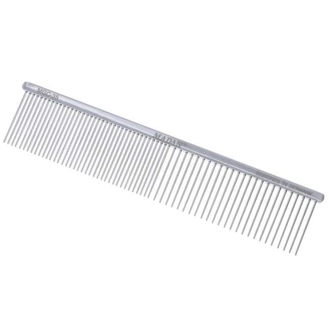 Madan Professional Comb - professional metal comb with a mixed tooth spacing of 50/50.