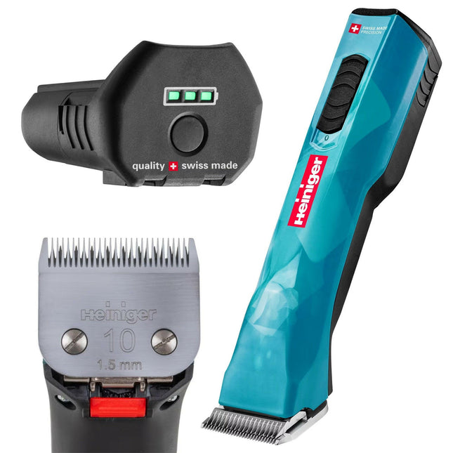 Heiniger Opal 2 - Speed Brushless Clipper - professional, two-speed cordless clipper with blade (1.5mm) and carrying case - battery operated.