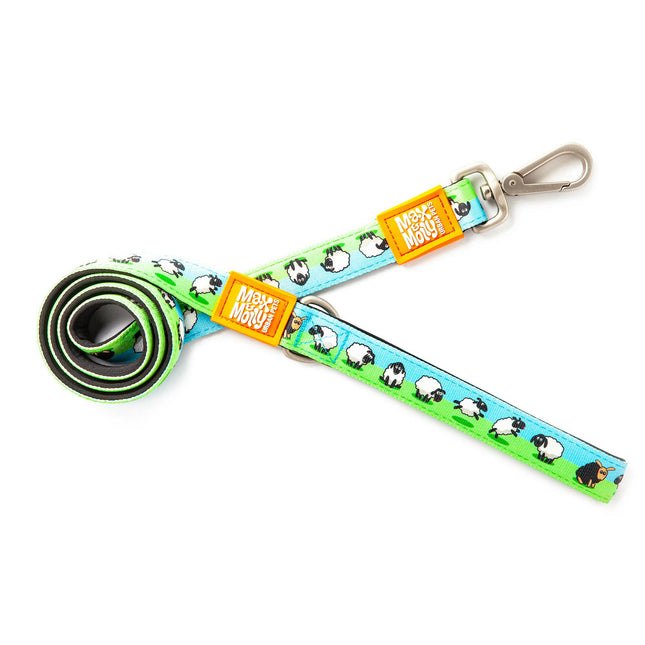 Max&Molly Short Leash Sheep - colorful urban leash for dogs, sheep pattern, 120cm.