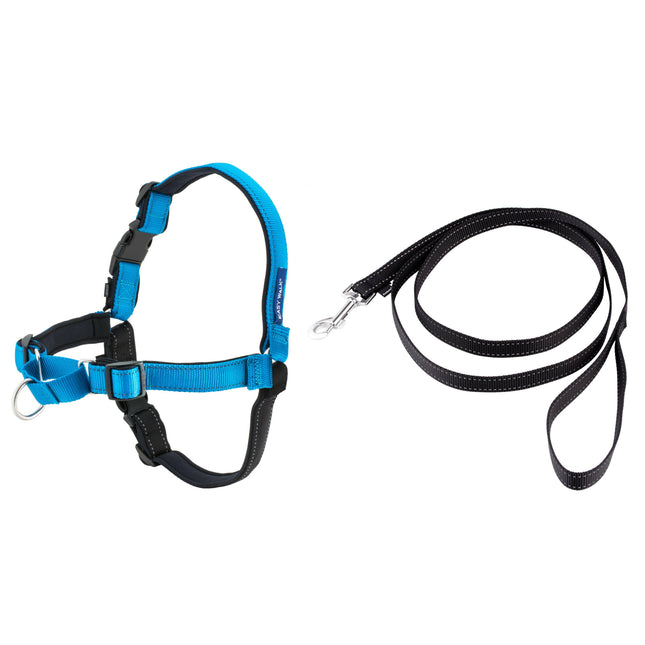 PetSafe Easy Walk Deluxe Harness Ocean - soft harness and leash for dogs, black.