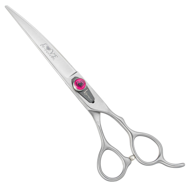 Kenchii Love Curved Scissors - professional grooming scissors with an ergonomic handle, curved.