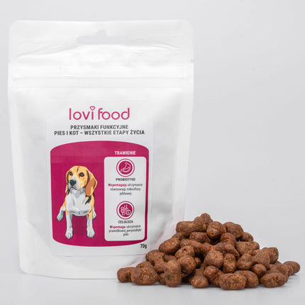 Lovi Food Digestion - treats for dogs and cats, with probiotics and cellulose.