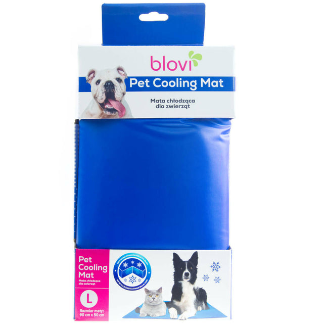Blovi Pet Cooling Mat Size L - cooling mat for small and medium pets, navy blue.
