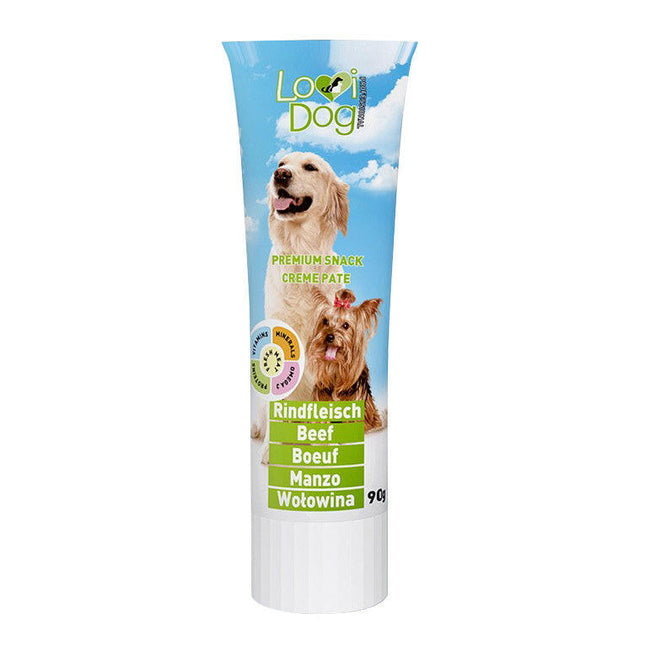 Lovi Dog Snack Cream Pâté Beef - pâté for dogs in a tube, with beef and vitamins.