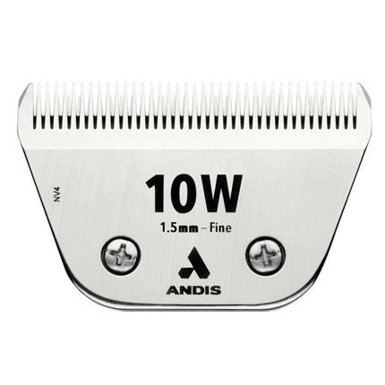 Andis Ceramic EDGE 10W Fine Wide Blade - wide ceramic blade for Snap-On clippers, chrome-plated steel.