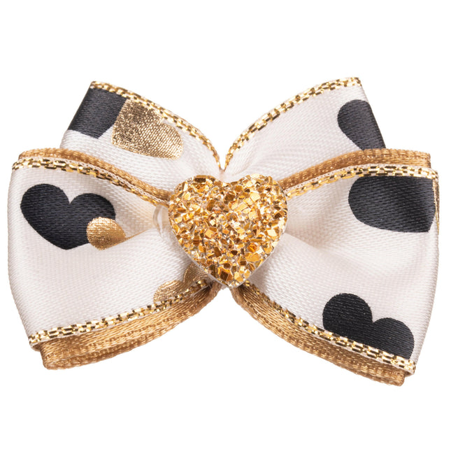 Blovi Bow Glamour - a lovely bow with a golden trim and a glittery heart.