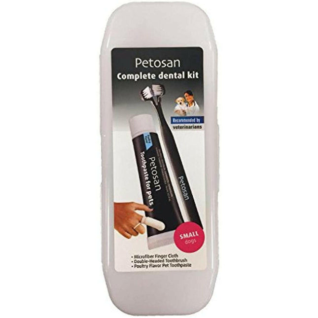 Petosan Complete Dental Kit - dental kit for dogs and cats, toothpaste, toothbrush, cleaner.