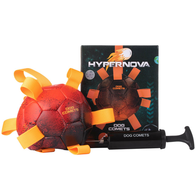Dog Comets Hypernova - soccer ball for dogs, with handles and pump.