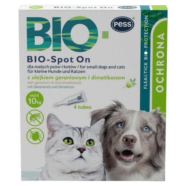 Pess Bio - Spot On - natural drops for fleas and ticks for cats and small dogs.